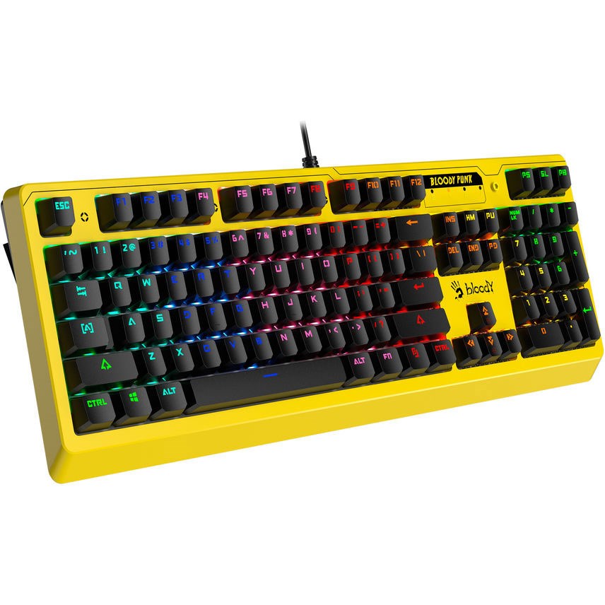 Bloody Keyboard B810RC Light Strike RGB Animation Gaming Punk Yellow Bloody Keyboard B810RC Light Strike RGB Animation Gaming Punk Yellow